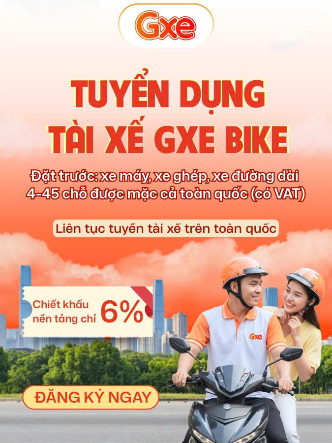Tuyển dụng tài xế GXE Bike
