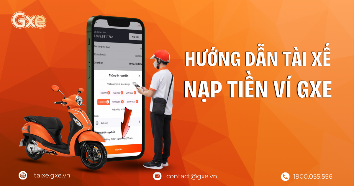 hướng dẫn tài xế nạp tiền